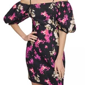 DKNY
Off-the-Shoulder Puff Sleeve Mini Dress